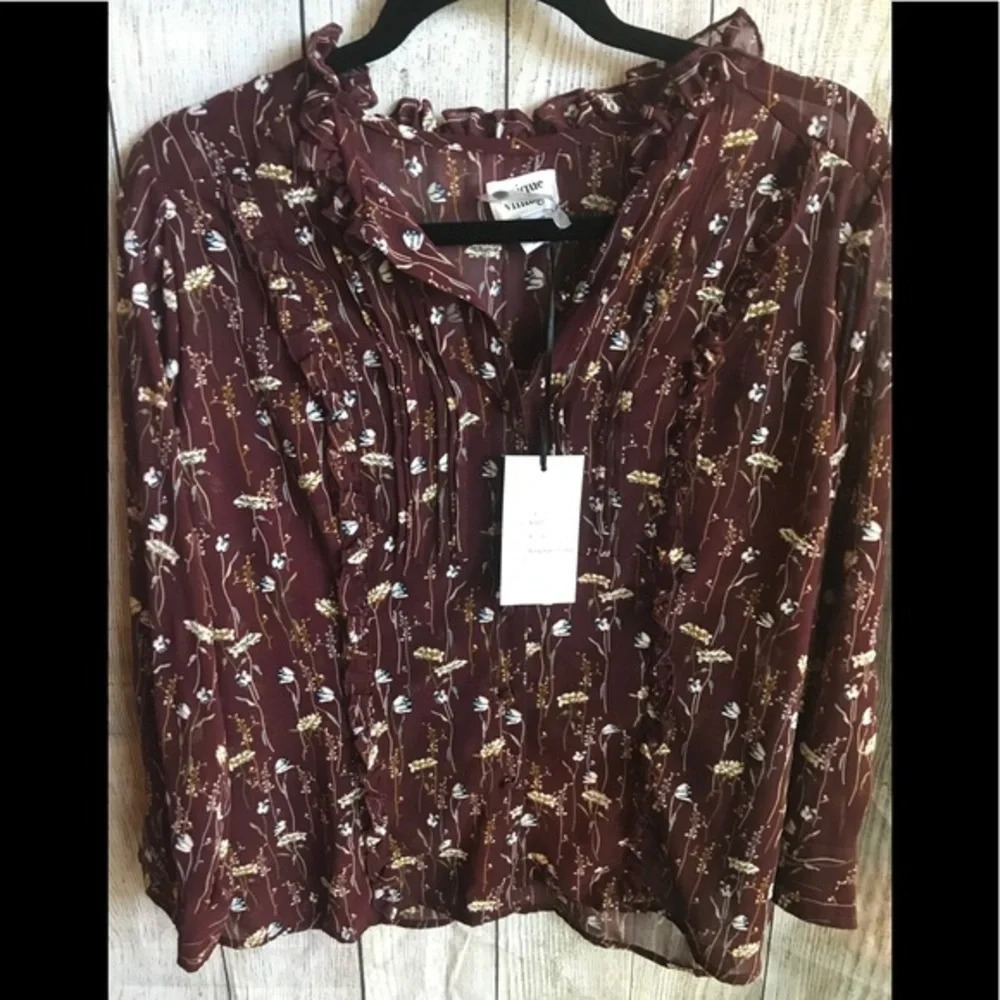Unique Vintage 40’s Style Floral Audra Blouse, NWT - Picture 3 of 9